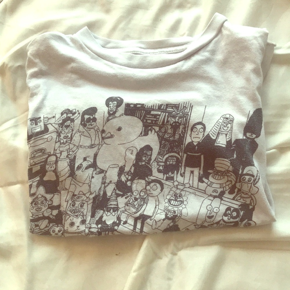Cartoon collage guy’s t-shirt